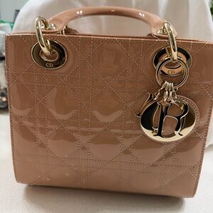 Dior Beige Patent Leather Mini Bag
